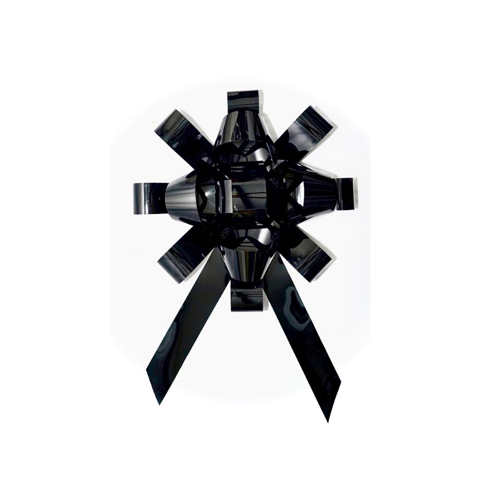 Black floral car bow for new car delivery - CarBows Delhi